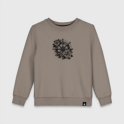 Детский свитшот Штурвал и розы тату