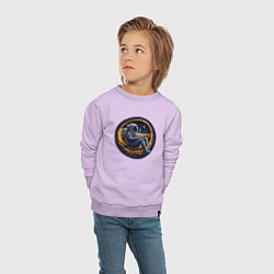 Свитшот хлопковый детский Космонавт внутри луны, цвет: лаванда — фото 2