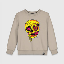 Детский свитшот Желтый растекшийся череп