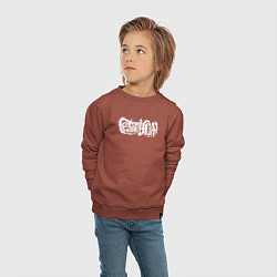 Свитшот хлопковый детский Сектор газа белый логотип, цвет: кирпичный — фото 2