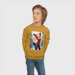 Свитшот хлопковый детский Марин Китагава косплей 002 Darling in the Franxx, цвет: горчичный — фото 2
