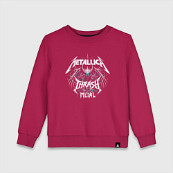 Свитшот хлопковый детский Metallica - thrash metal rock, цвет: маджента