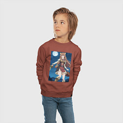 Свитшот хлопковый детский Рафталия сражается в ночи, цвет: кирпичный — фото 2