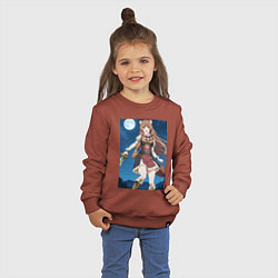 Свитшот хлопковый детский Рафталия сражается в ночи, цвет: кирпичный — фото 2