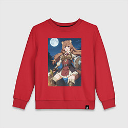 Свитшот хлопковый детский Рафталия сражается в ночи, цвет: красный
