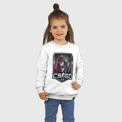 Свитшот хлопковый детский Counter-Strike - спецназовец в противогазе, цвет: белый — фото 2