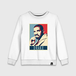 Свитшот хлопковый детский Drake obey, цвет: белый