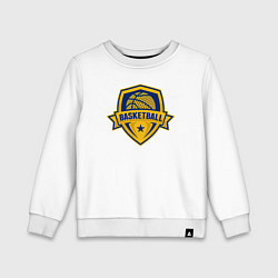 Свитшот хлопковый детский Basket team, цвет: белый