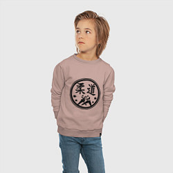 Свитшот хлопковый детский Дзюдо символ, цвет: пыльно-розовый — фото 2