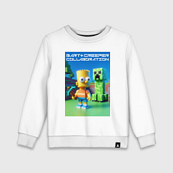 Детский свитшот Bart and Creeper - collaboration ai art