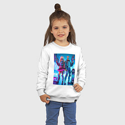 Свитшот хлопковый детский Ken and Barbie - cyberpunk ai art, цвет: белый — фото 2