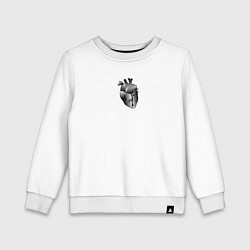 Свитшот хлопковый детский Анатомически верное сердце, цвет: белый