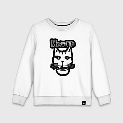 Свитшот хлопковый детский Misfits cat, цвет: белый