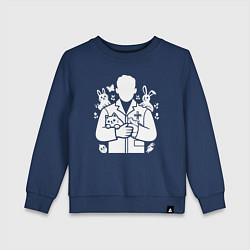 Свитшот хлопковый детский Ветеринар с животными, цвет: тёмно-синий