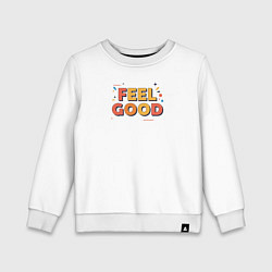 Детский свитшот Feel Good надпись в стиле мемфис