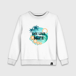 Свитшот хлопковый детский One love море, цвет: белый