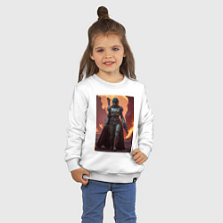 Свитшот хлопковый детский Девушка-Мандалорец в броне, цвет: белый — фото 2