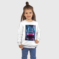 Свитшот хлопковый детский Вишневый спорткар по мокрой дороге, цвет: белый — фото 2