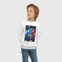 Свитшот хлопковый детский Смайлик твоего настроения, цвет: белый — фото 2