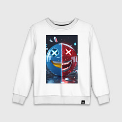 Свитшот хлопковый детский Смайлик твоего настроения, цвет: белый