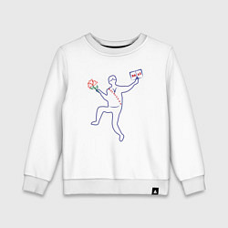 Свитшот хлопковый детский Выпускник 2025 с дипломом, цвет: белый