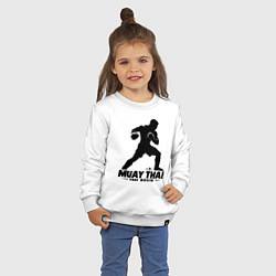 Свитшот хлопковый детский Муай Тай сила и мощь тайского бокса, цвет: белый — фото 2