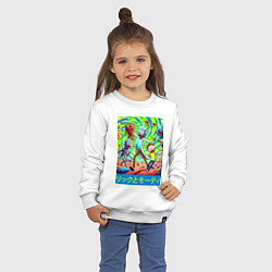 Свитшот хлопковый детский Rick and Morty among the monsters - ai art, цвет: белый — фото 2