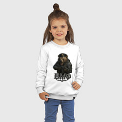 Свитшот хлопковый детский ВМФ медведь пехотинец, цвет: белый — фото 2