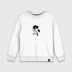 Свитшот хлопковый детский Птичка скебоб, цвет: белый