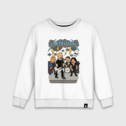 Свитшот хлопковый детский Металлика мультяшный стиль, цвет: белый