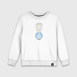 Свитшот хлопковый детский Морячок, цвет: белый