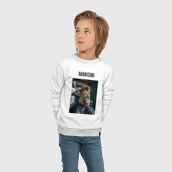Свитшот хлопковый детский Максим лев в парикмахерской, цвет: белый — фото 2