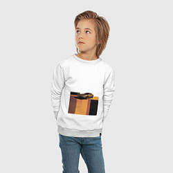 Свитшот хлопковый детский Ретрофутуризм спорткар поп-арт 1970-е, цвет: белый — фото 2