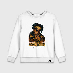 Свитшот хлопковый детский XXXTentacion мультяшный стиль, цвет: белый