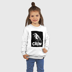 Свитшот хлопковый детский Ворона в черном штрихе, цвет: белый — фото 2