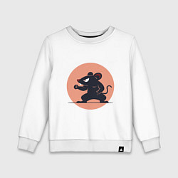 Свитшот хлопковый детский Бойцовая мышь, цвет: белый