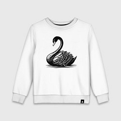 Свитшот хлопковый детский Лебедь детализированный, цвет: белый