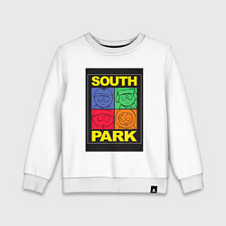Свитшот хлопковый детский Южный парк рисунок, цвет: белый