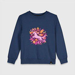 Свитшот хлопковый детский Розовая пони, цвет: тёмно-синий