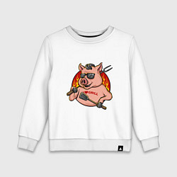 Свитшот хлопковый детский Люблю жарить, цвет: белый