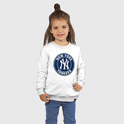 Свитшот хлопковый детский New York Yankees - baseball team logo, цвет: белый — фото 2