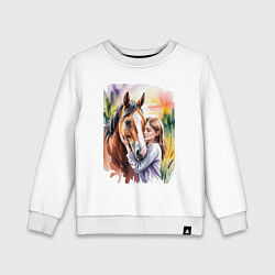 Свитшот хлопковый детский Доверие, цвет: белый