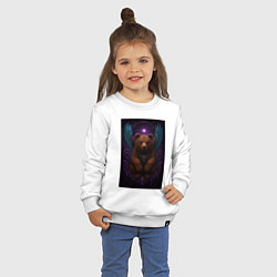 Свитшот хлопковый детский Духовный медведь, цвет: белый — фото 2