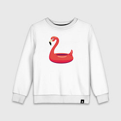 Свитшот хлопковый детский Надувной фламинго, цвет: белый