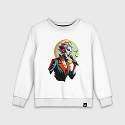 Детский свитшот Певица рок вампир с микрофоном