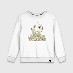 Свитшот хлопковый детский Два духа под луной, цвет: белый