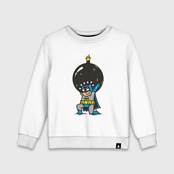 Свитшот хлопковый детский Бэтмен с бомбой, цвет: белый