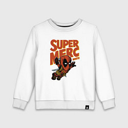 Свитшот хлопковый детский Super merc mouth, цвет: белый