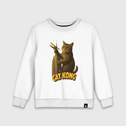 Свитшот хлопковый детский Cat Cong, цвет: белый