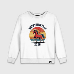 Детский свитшот Красная огненная лошадь 2026